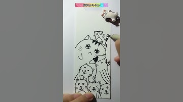How to draw simple many cats  #drawing #draw I Chill how to draw