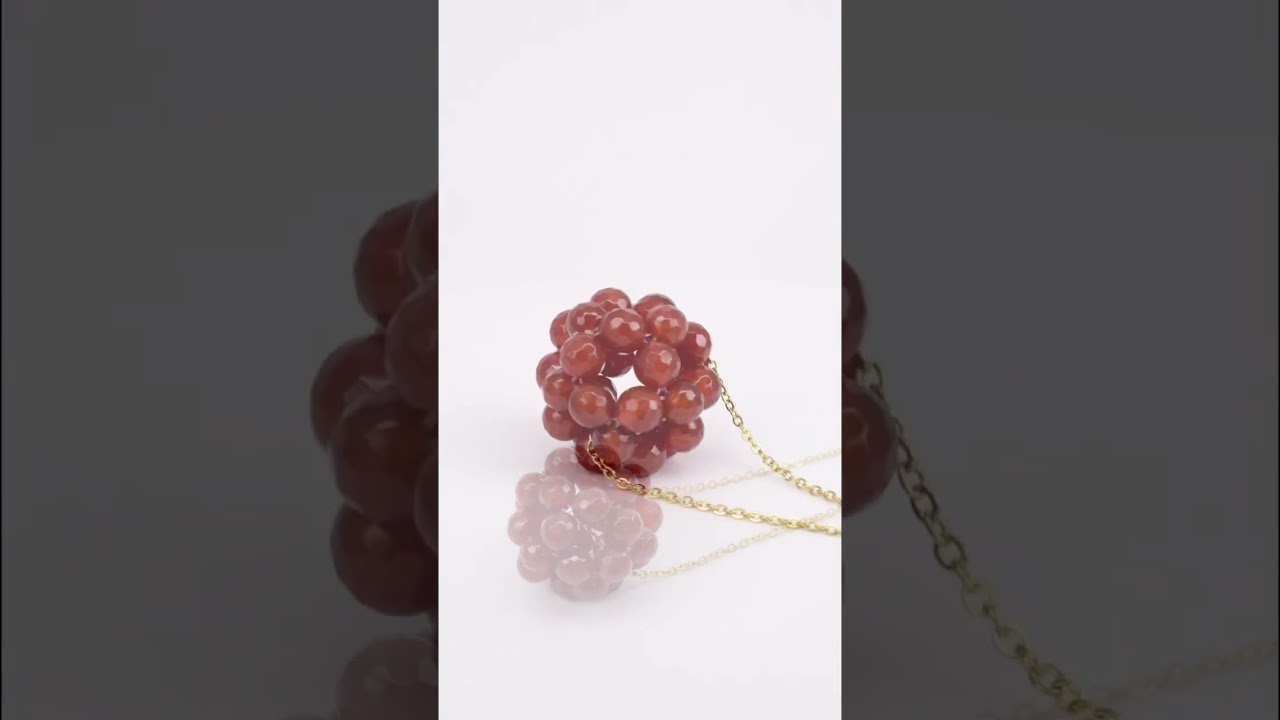 Collar Dode Ágata Cornalina cadena acero dorado 