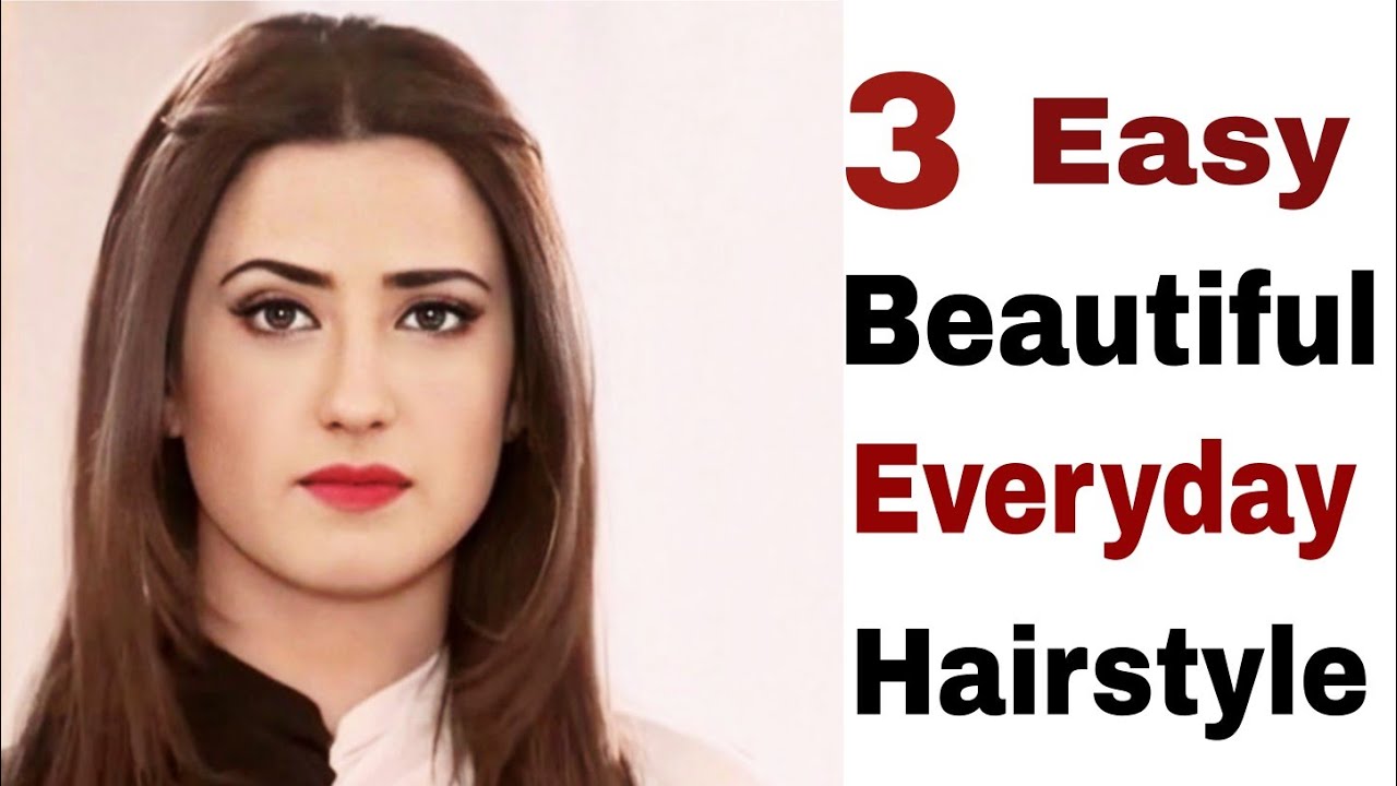 3 best easy & new hairstyle - everyday quick hairstyle | college ...