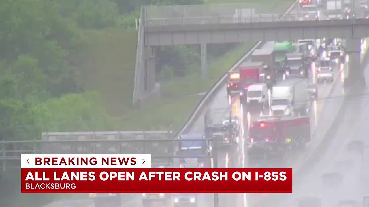 All lanes open after crash on I-85S near Blacksburg - YouTube