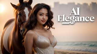 AI Lookbook [4K] Elegance- Beach Horseback Riding
