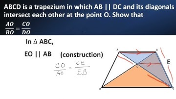 ABCD is a trapezium in which AB || DC and its diagonals intersect each other at the point O.