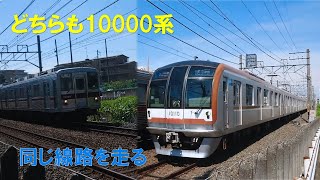 [会社違いの10000系] 東武10000系普通川越市行き&東京メトロ10000系Fライナー急行元町・中華街行き 東上線志木(TJ-14)～柳瀬川(TJ-15)