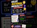 Master This Tough Rational Inequality! | Sign Analysis | #mathshorts #inequations #inequalities