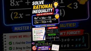 Master This Tough Rational Inequality! | Sign Analysis | #mathshorts #inequations #inequalities