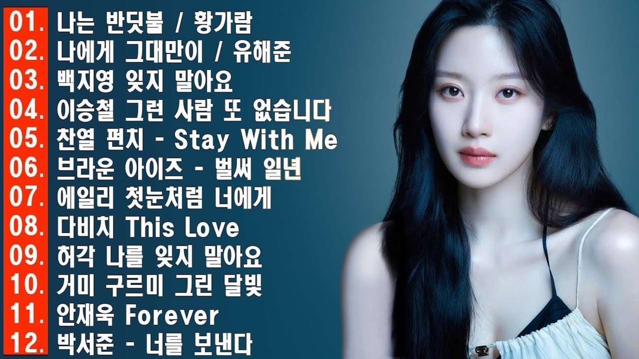 하루 종일 듣기 좋은 노래 \일할때 듣기좋은 발라드 추천 광고없는 노래모음 \ 나는 반딧불 / 황가람 , 김필/임영웅/ 멜로망스/ 케이시/거미/ 박보람/이하이/이수현 /백지영...