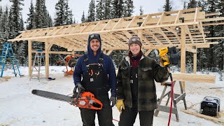 Building a Sawmill Shed | Install Rafters and Metal Roofing   Total Project Cost