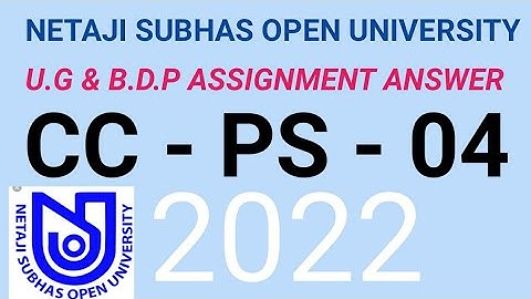 nsou//b.d.p//u.g//assignment  m.c.q answer//ccps-04