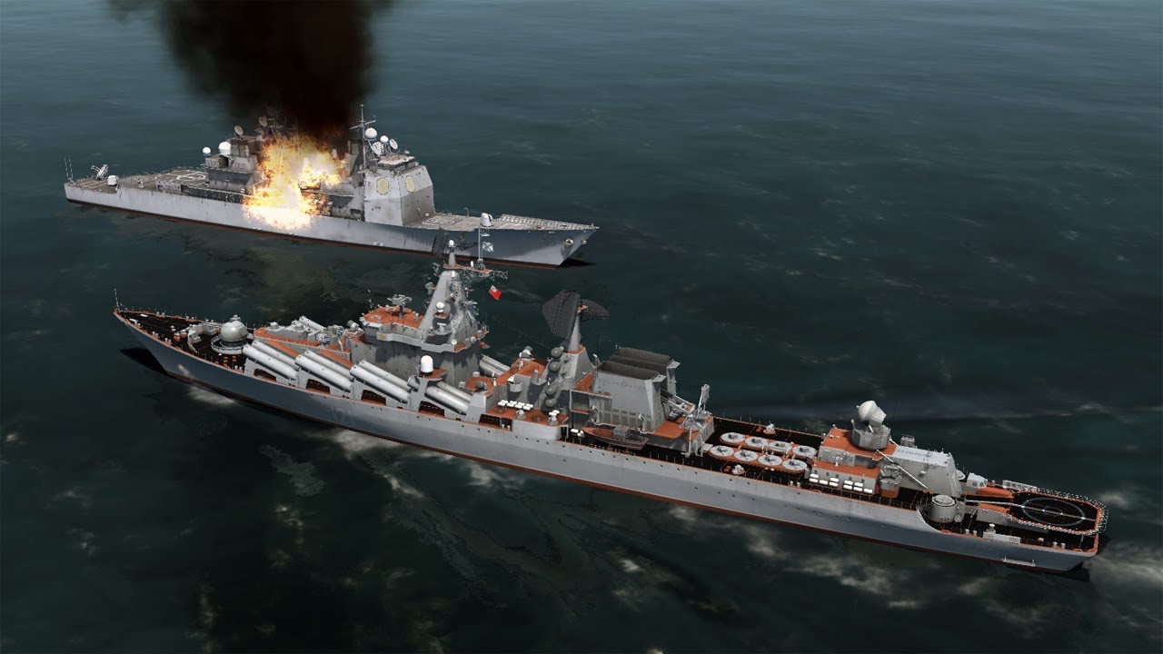 DCS: Slava-class vs US Navy Ticonderoga - Tuần dương hạm đại chiến.