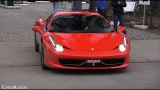 This video features a beautiful red ferrari 458 italia! i absolutely
love that raw v8 sound! the owner did loud acceleration when he left
with cold engin...