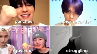 stray kids losing their shit collectively on zoom