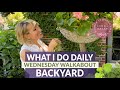 ✂️🌳✂️ What I Do Daily in my BACKYARD GARDEN  // Wednesday Walkabout  ||Linda Vater