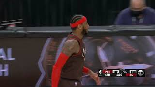 DENVER MELO RETURNS! Carmelo Drills 17 in  4th! Simmons Says He's Best Defender! Blazers Vs Sixers