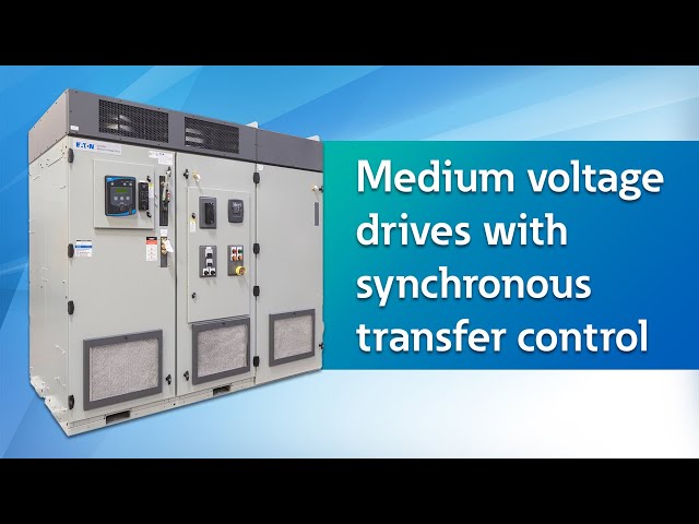 Medium voltage drives and synchronous transfer control 
