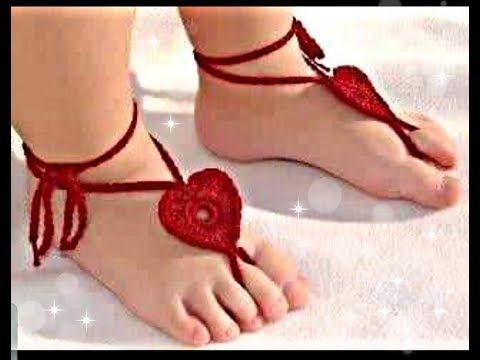 خيط وسناره كروشيه خلخال قلب للاطفال روعه بطريقة سهله وسريعة اكسسوار قدم Crochet