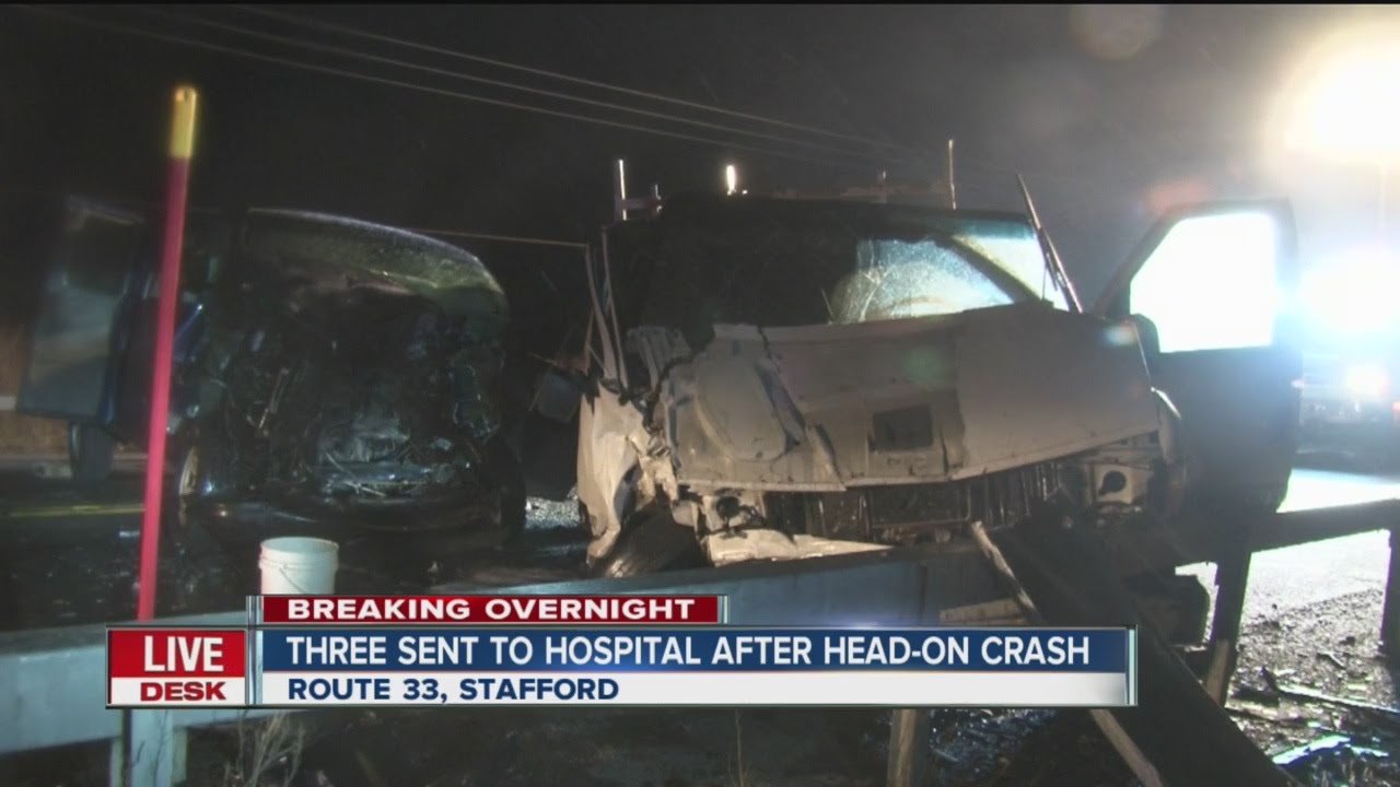 Three people sent to hospital after weather-related crash - YouTube