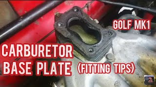 GOLF MK1. HOW TO FIT A CARBURETOR BASE  PLATE #vwgolf #golfmk1 #vwfox #vwcaddy #golfmk2 #carburetor
