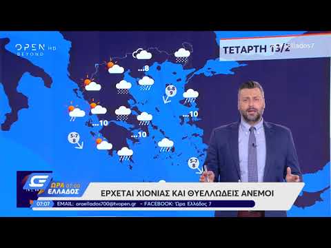 Καιρός-Καλλιάνος: Κακοκαιρία πλήττει όλη τη χώρα