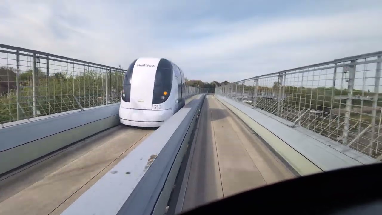 London Heathrow Driverless Pods - Riding from Terminal 5 to stop a