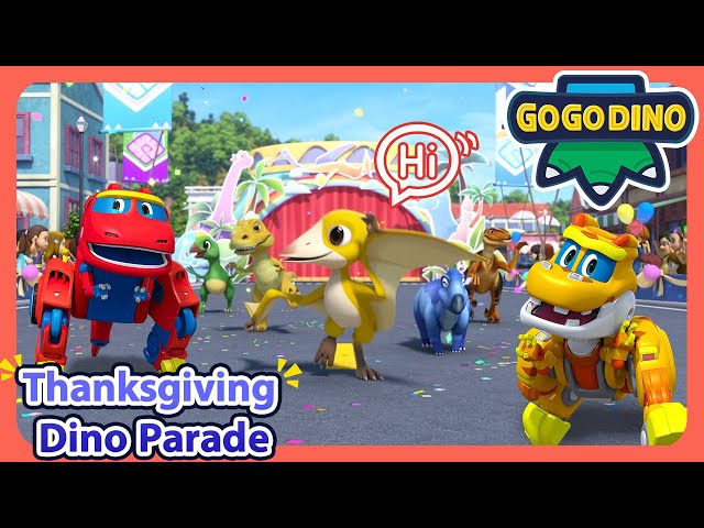 🦖Thanksgiving Dino Parade | Go Go Dino Thanksgiving Special | Holiday Special Cartoon | For Kids class=