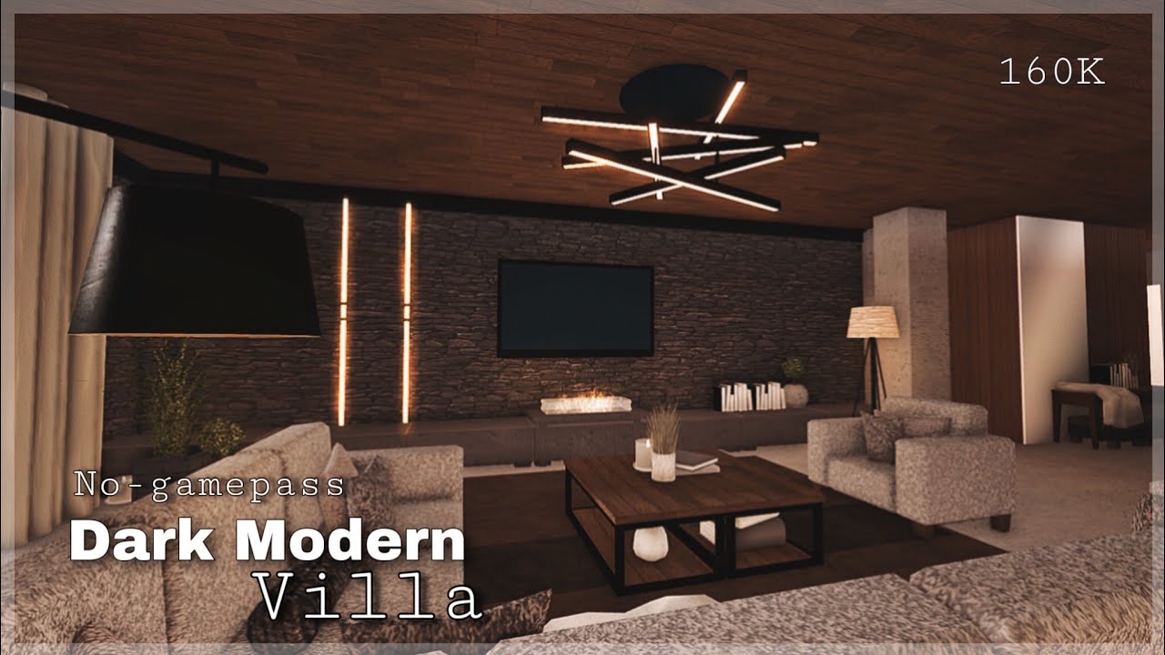 BLOXBURG | Dark Modern Villa | No-Gamepass | House Speedbuild - YouTube