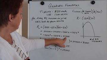 Quadratic Functions - Revenue Word Problems