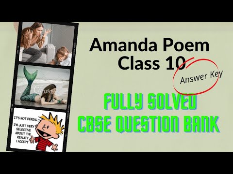 Amanda! Poem Class 10 | CBSE Question Bank | Important Question for 2022 Board Exams | Amanda