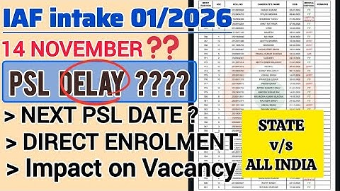 ✈️ AIRFORCE 01/2026 PSL DELAYED .. WHY❓NEXT PSL DATE 🤔 #airforce #psl #enrolment #iafgd #phase2