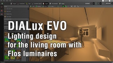 INCREDIBLE LIGHTING DESIGN for the living room and kitchen with Flos luminaires in DIALux EVO