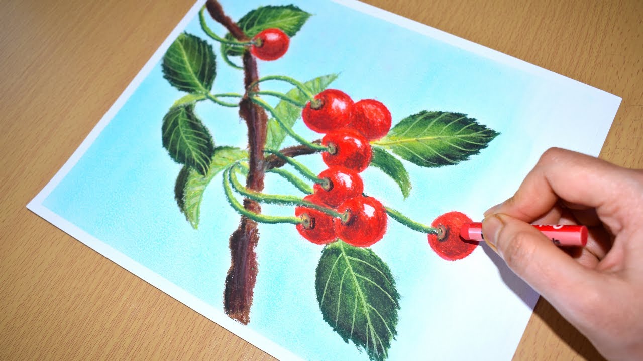 Impressionist Cherries with Oil Pastels – Timed Drawing Exercise