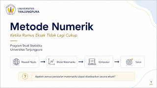 Pendahuluan Metode Numerik