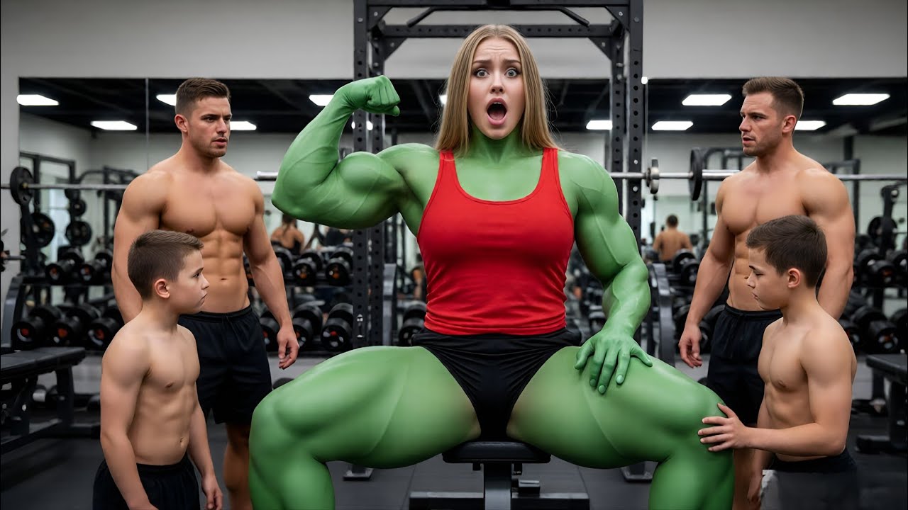 She hulk transformation in gym 720p 