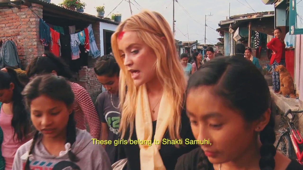 Laura Whitmore moved to tears by brave teen in Nepal 