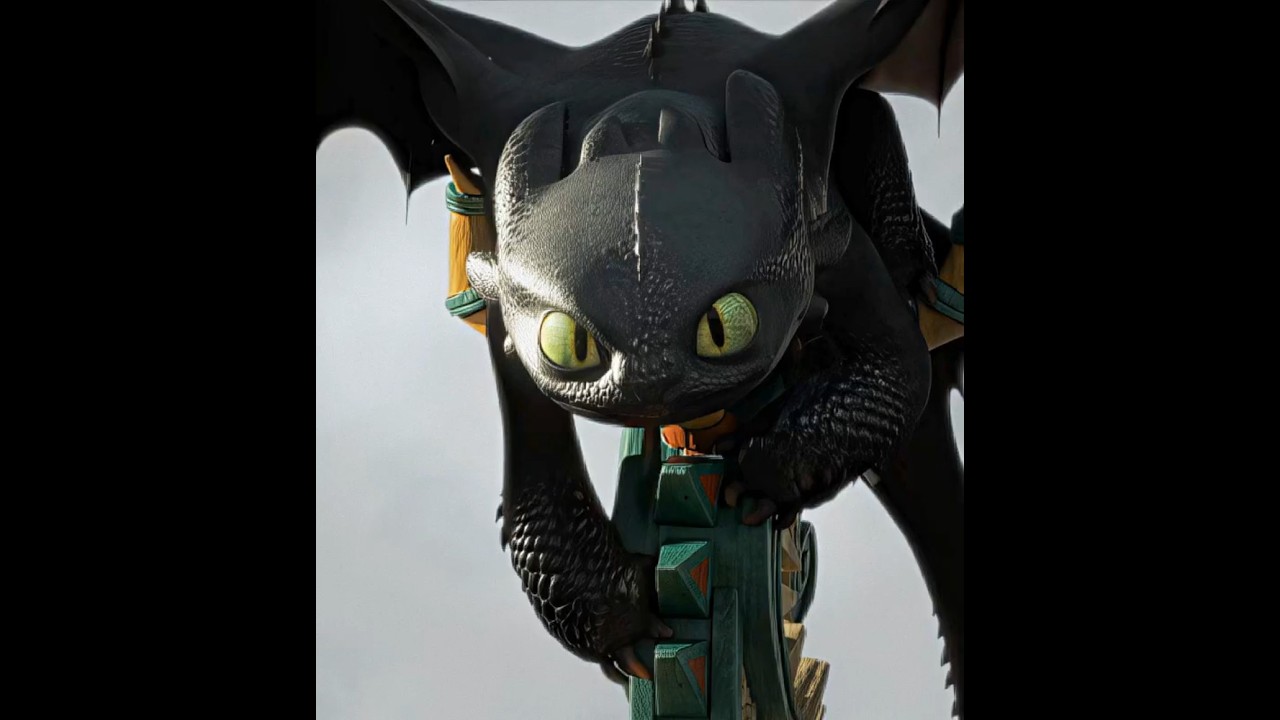 Toothless is reunited with Hiccup ''How to Train Your Dragon 3'' Headlights - (Slowed) #edit #shorts
