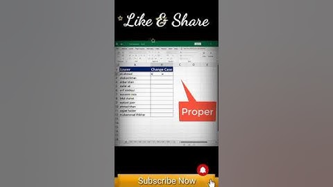 PROPER function in Excel | #shorts #excel #video #youtubeshorts