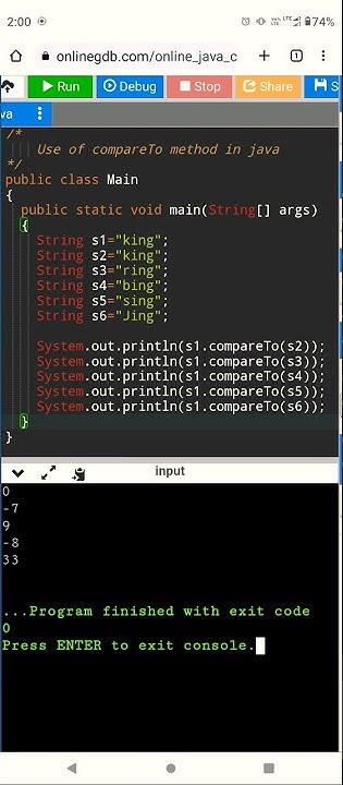 How use compareTo String method in java ??? #coding #java - YouTube
