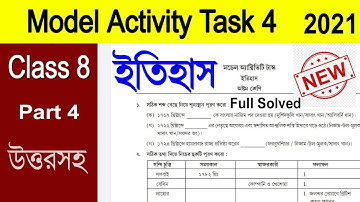 Class 8 History Model Activity Task Part 4//Model Activity Task Class 8 History Part 4