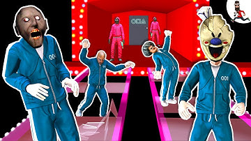 ⭕️⚠️❌  Squid Game 🎡 Glass bridge 🎡 Ice Scream, Scary Teacher, Granny, Baldi★ funny horror animations