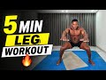 5 MIN LEG WORKOUT AT HOME 🔥 (NO EQUIPMENT) coach kenny 