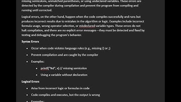 Syntax and Logical Errors in compilation