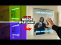 HOW TO MAKE A CUSTOM LIGHT UP MIRROR! -  (Using MIRROR SPRAY PAINT)