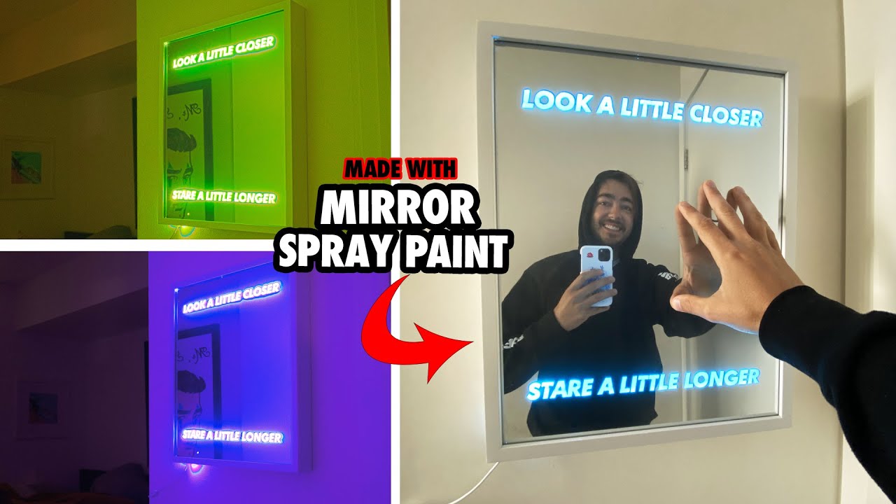 HOW TO MAKE A CUSTOM LIGHT UP MIRROR Using MIRROR SPRAY PAINT Maxresdefault