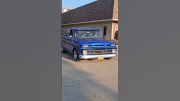 1966 Chevrolet C10 Blue Classic Pickup Truck Drive By Engine Sound