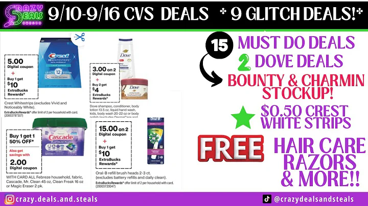 🔥9/10 CVS Deals {15 MUST DO CVS DEALS}EASY FREEBIES{BOUNTY & CHARMIN STOCKUP}  How To Coupon At CVS