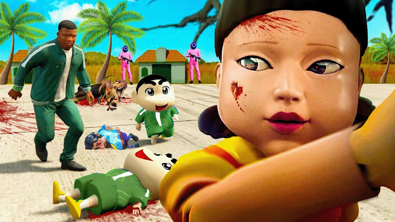 পুতুল ভূত Squid Game Franklin's CRAZY Encounter with a Haunted Doll