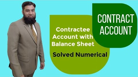 Contact Account (Contractee Account with Balance Sheet)