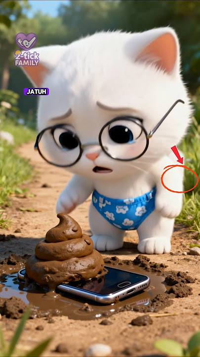 Ponsel kucing jatuh ke kotoran sapi #funny #catlovers #kucing #animasi #komedi #kartun #short