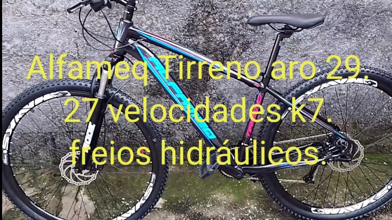 Bicicleta Aro 29 Alfameq ATX 27v Hidráulico K7 e Trava Preto com