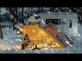 【雪中キャンプ】雷鳴とどろく豪雪の森|大失敗!見るも無惨な鍋|ASMR|キャンピングカー車中泊