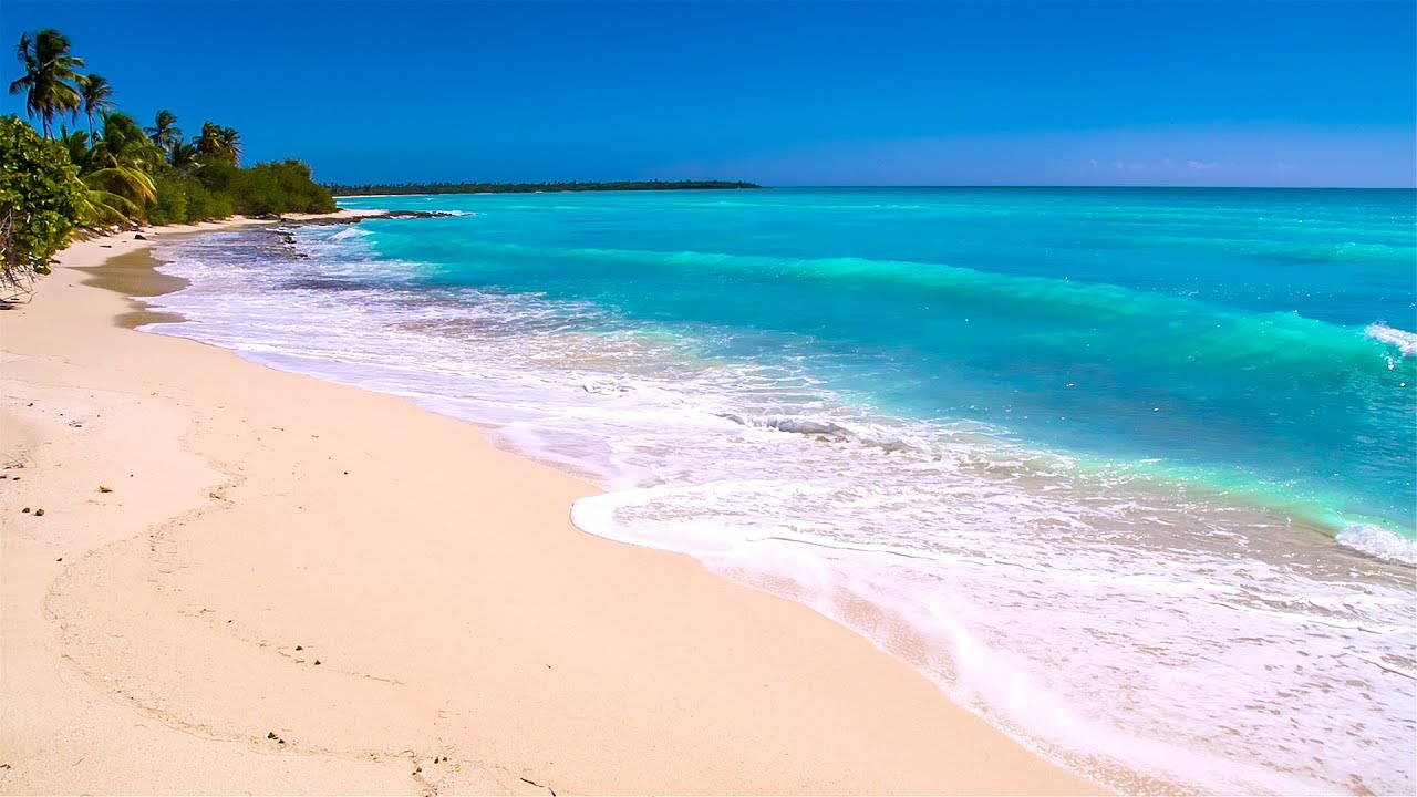 Waves on Saona Island   Relaxing Beach Sounds of the Caribbean Sea For Study Meditation and Sleep